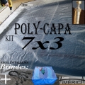 KIT Super Capa de Piscina Transparente 7x3 + 28el 20cm + 28pf + 2 Bóia